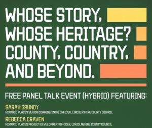 LHSF events poster: Whose Heritage? County, Country, and Beyond.